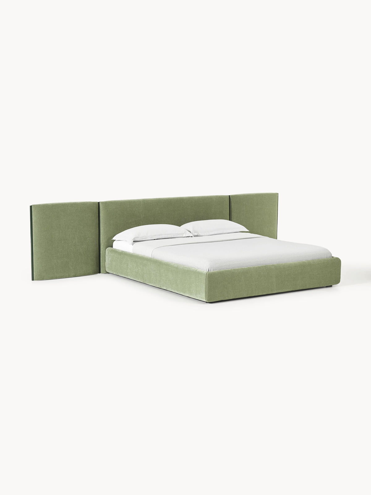 Simpales Otis Bed with Folding Headboard, Upholstered