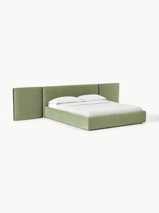 Simpales Otis Bed with Folding Headboard, Upholstered