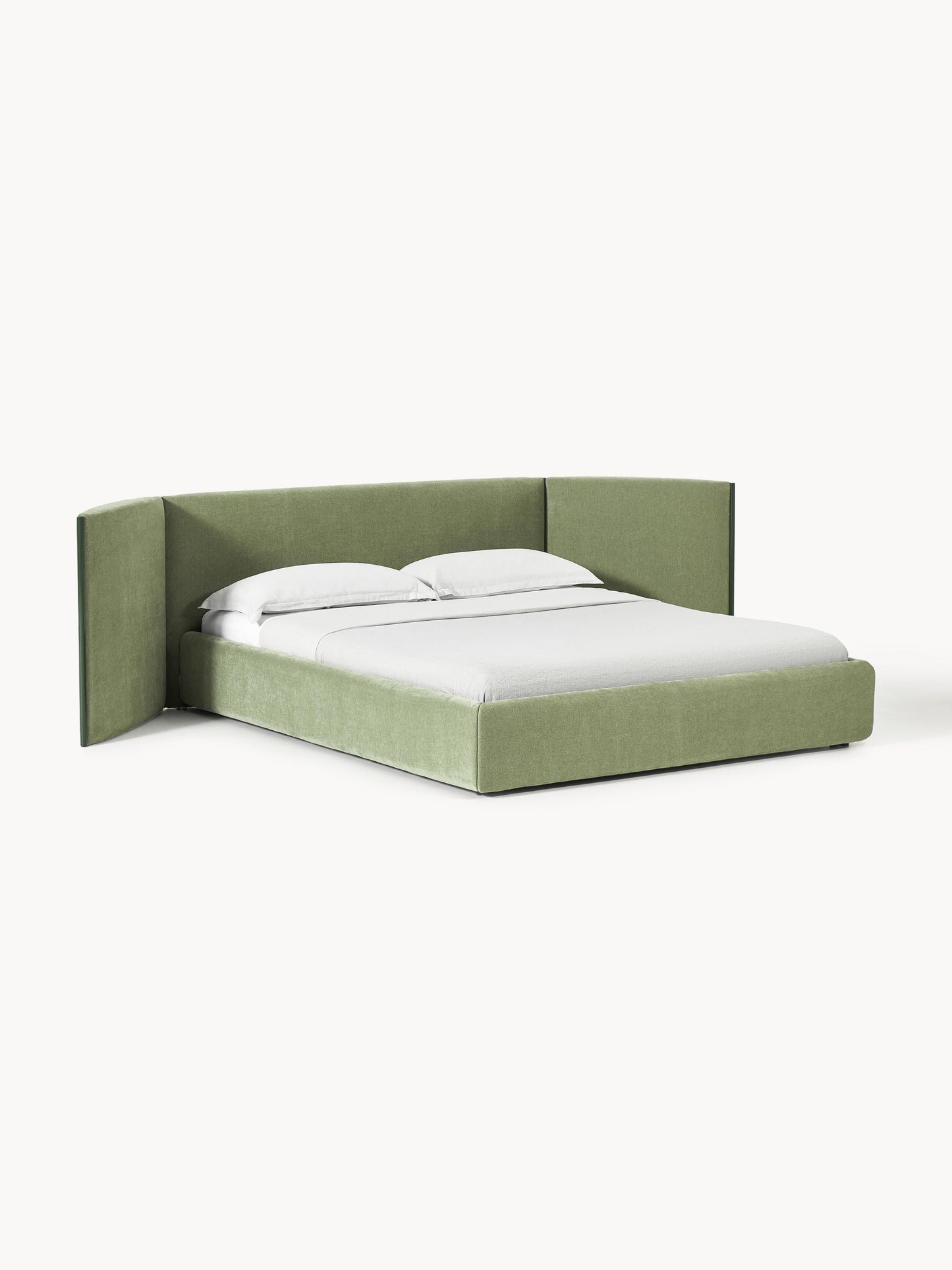 Simpales Otis Bed with Folding Headboard, Upholstered