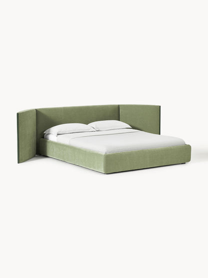 Simpales Otis Bed with Folding Headboard, Upholstered