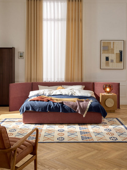 Simpales Otis Bed with Folding Headboard, Upholstered