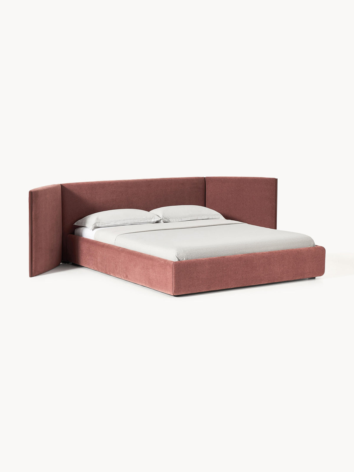 Simpales Otis Bed with Folding Headboard, Upholstered