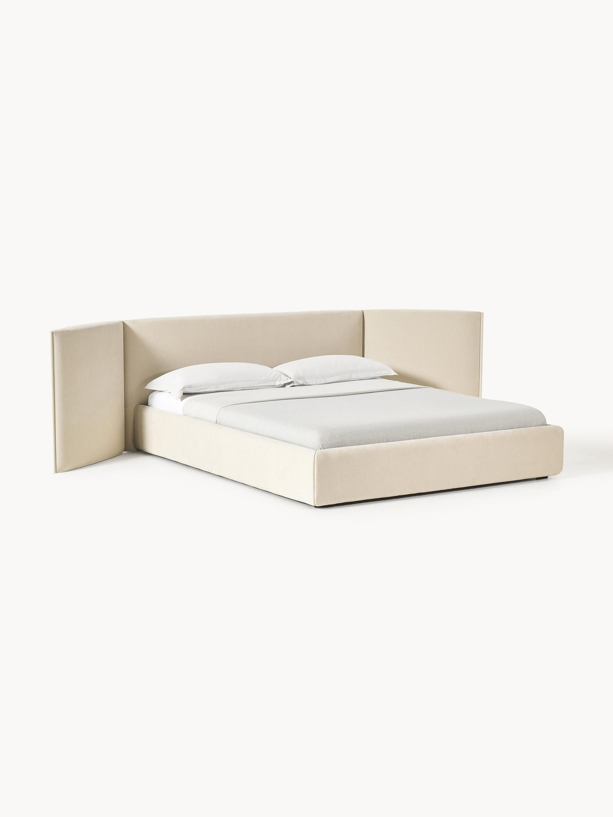 Simpales Otis Bed with Folding Headboard, Upholstered
