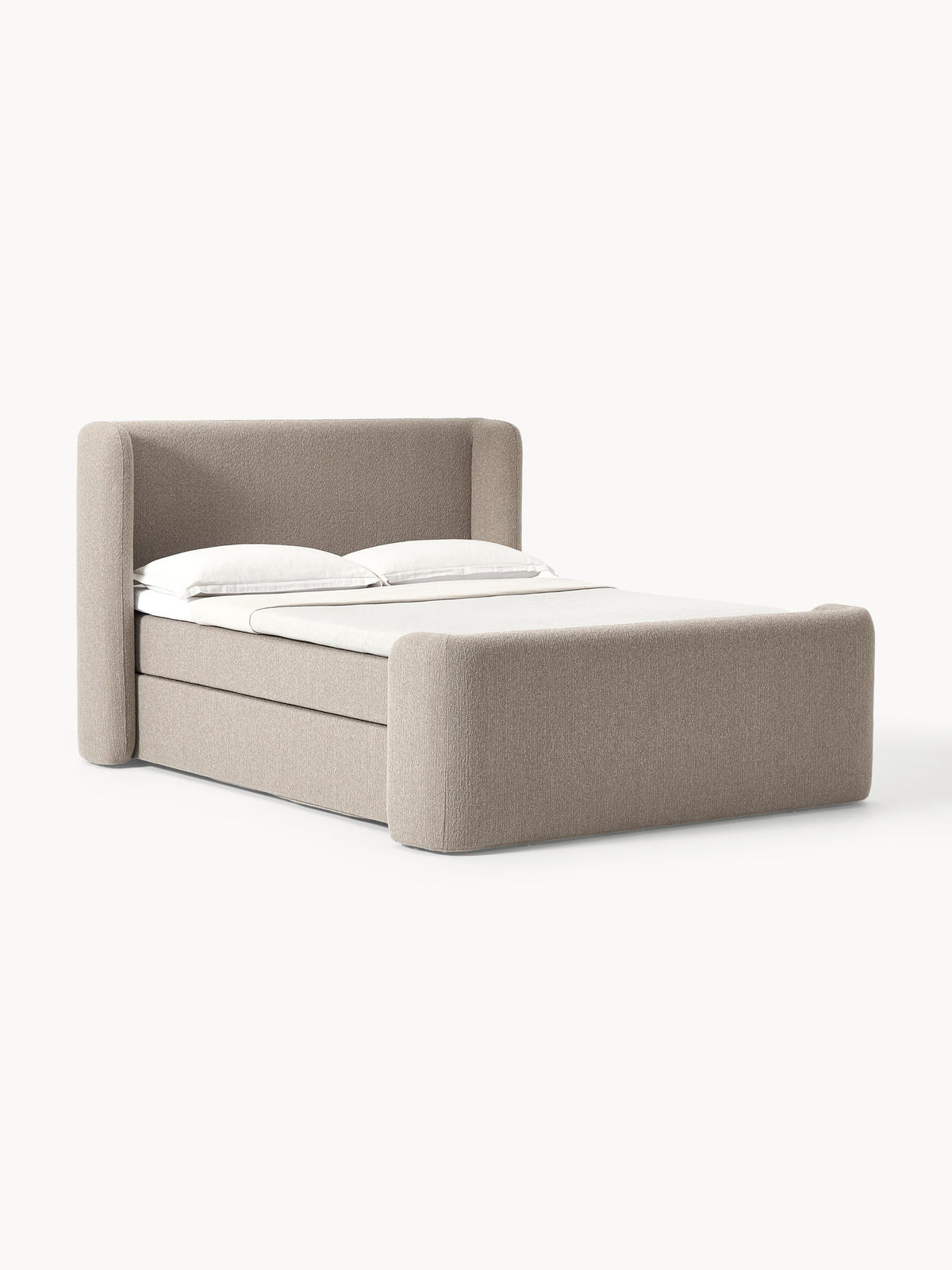 Simpales Perla Box Spring Bed, Bouclé