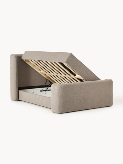 Simpales Perla Box Spring Bed with Storage, Bouclé