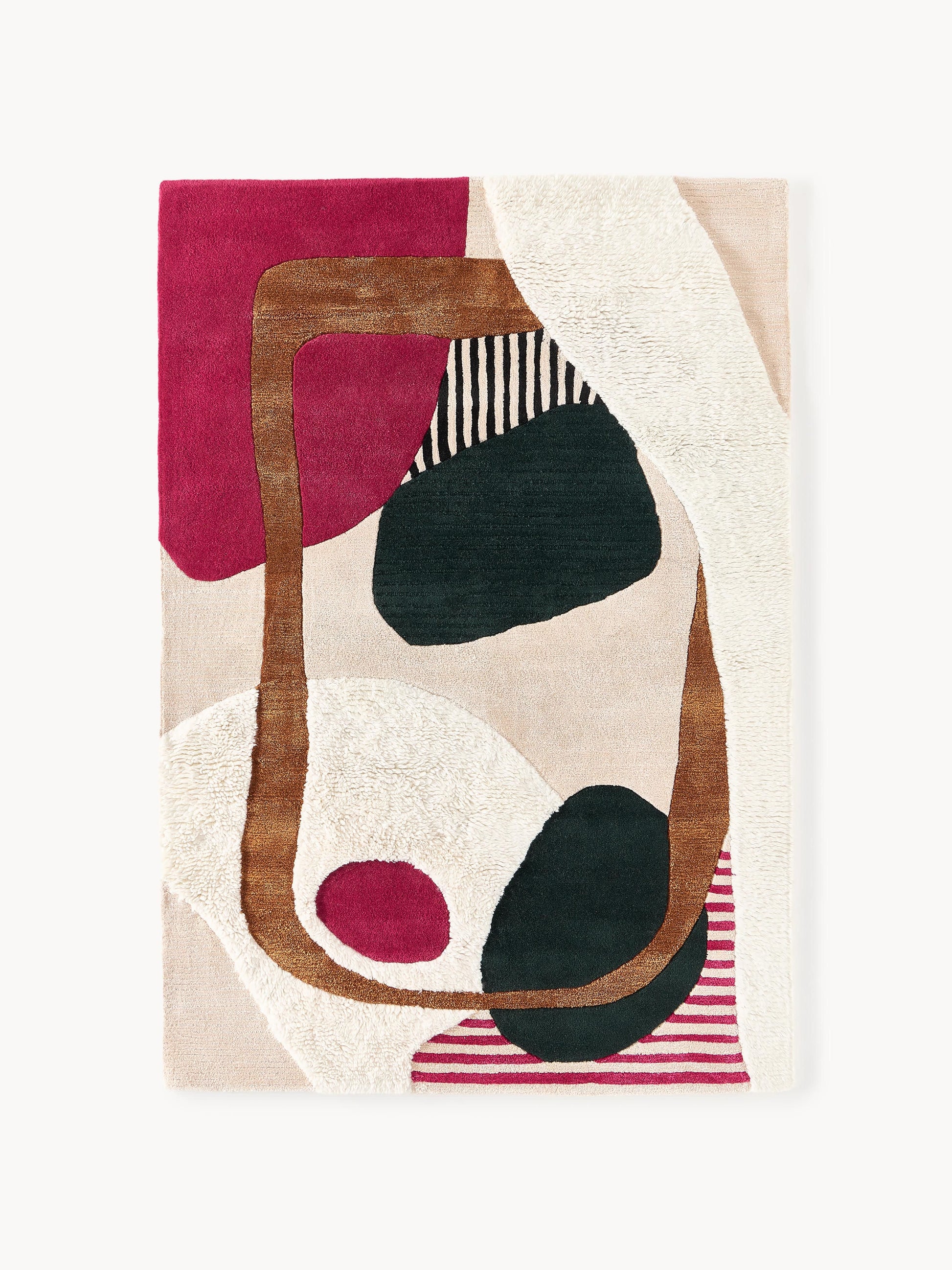 Simpales Rosco Wool Rug, Hand-Tufted, with High-Low Texture