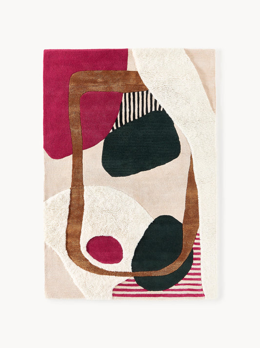 Simpales Rosco Wool Rug, Hand-Tufted, with High-Low Texture