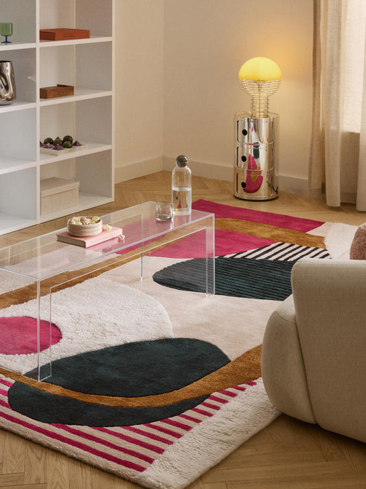 Simpales Rosco Wool Rug, Hand-Tufted, with High-Low Texture