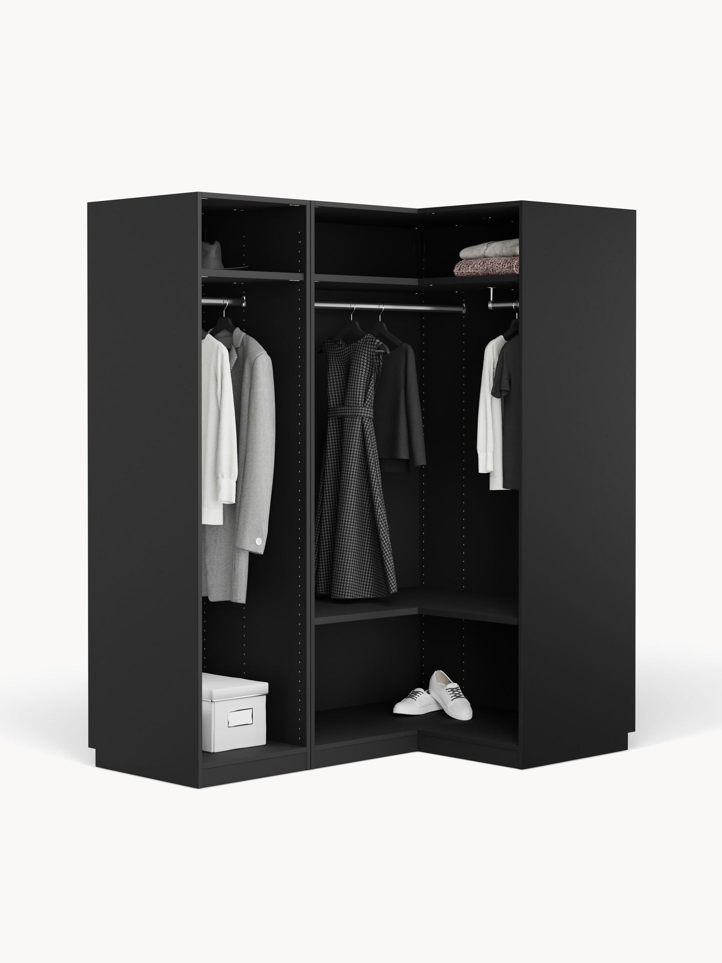 Simpales Simone Modular Wardrobe for Corners, 165 cm Wide, in Various Sizes