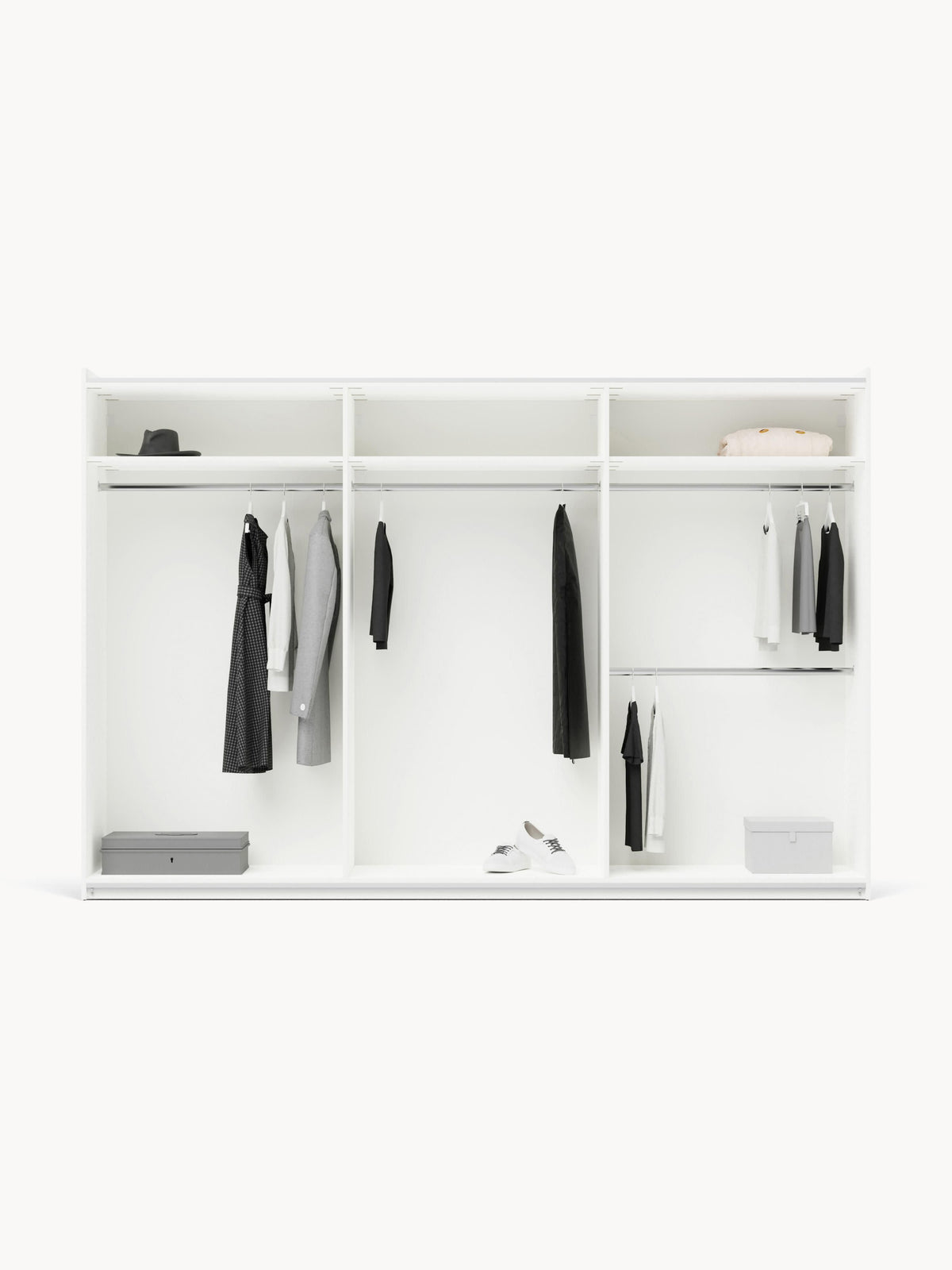 Simpales Simone Modular Wardrobe with Sliding Doors, 300 cm Wide, in Various Sizes