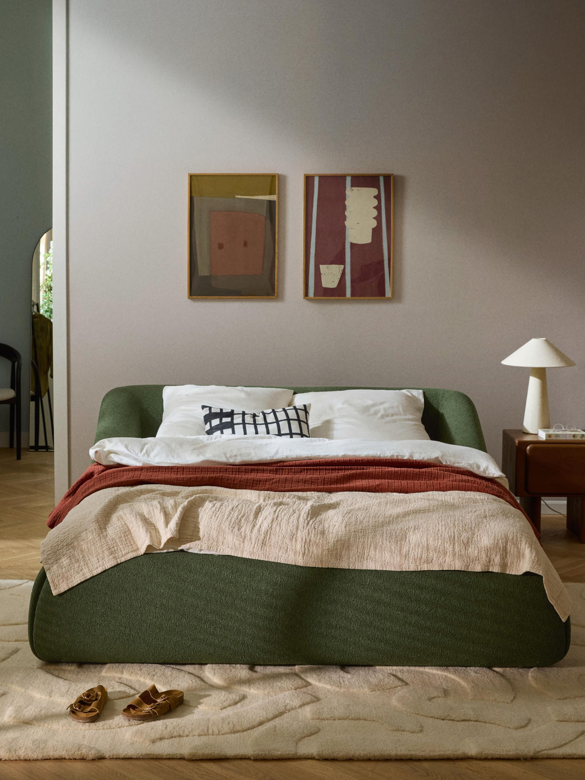 Simpales Sofia Bed, Upholstered in Bouclé
