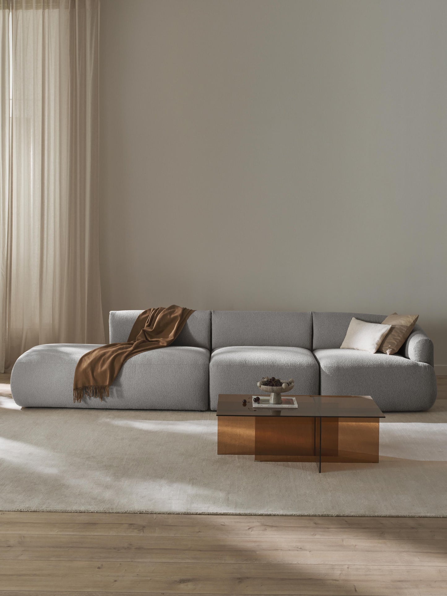 Simpales Sofia Bouclé Chaise (2-Seater), Modular