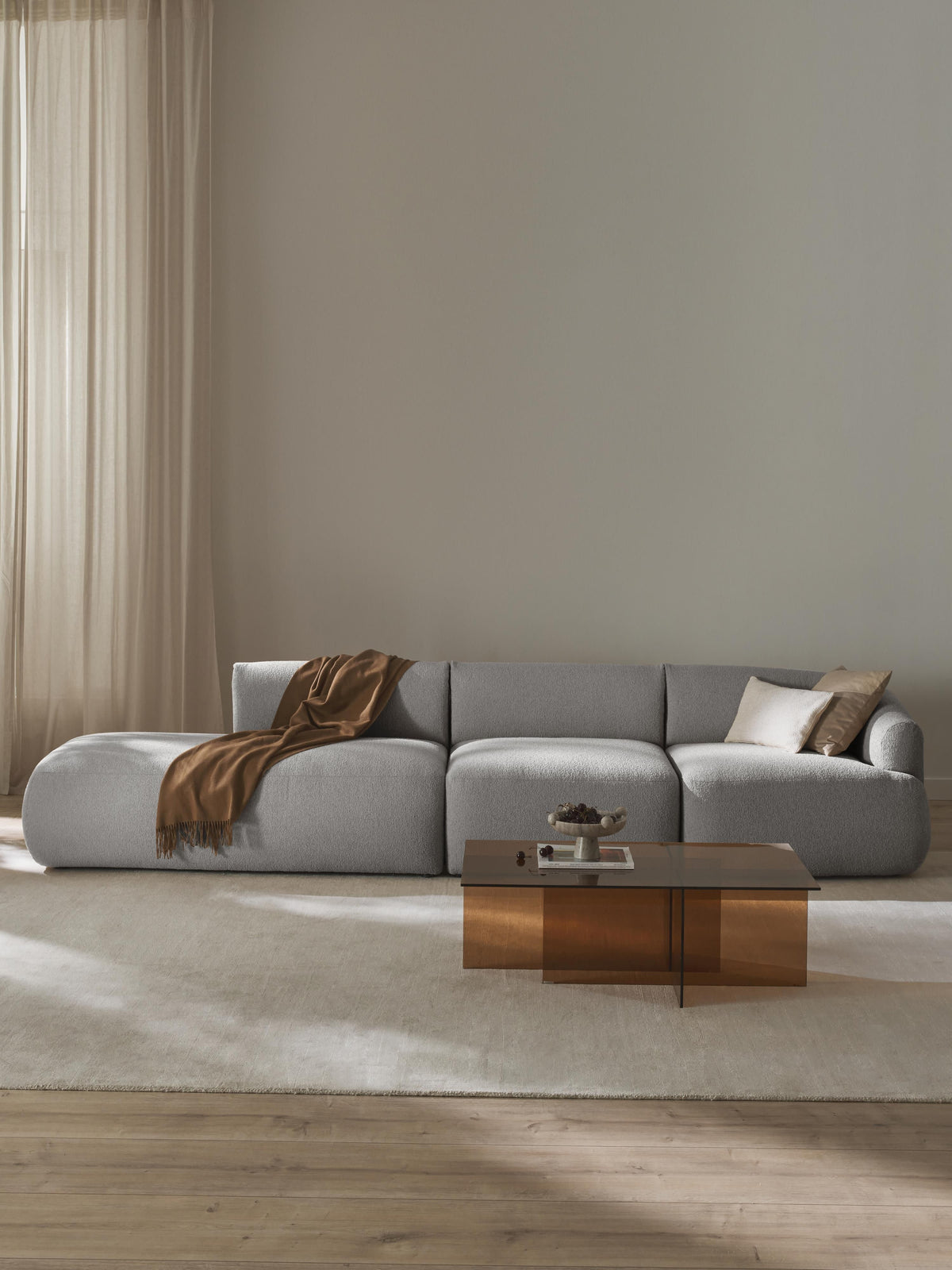 Simpales Sofia Bouclé Chaise (2-Seater), Modular