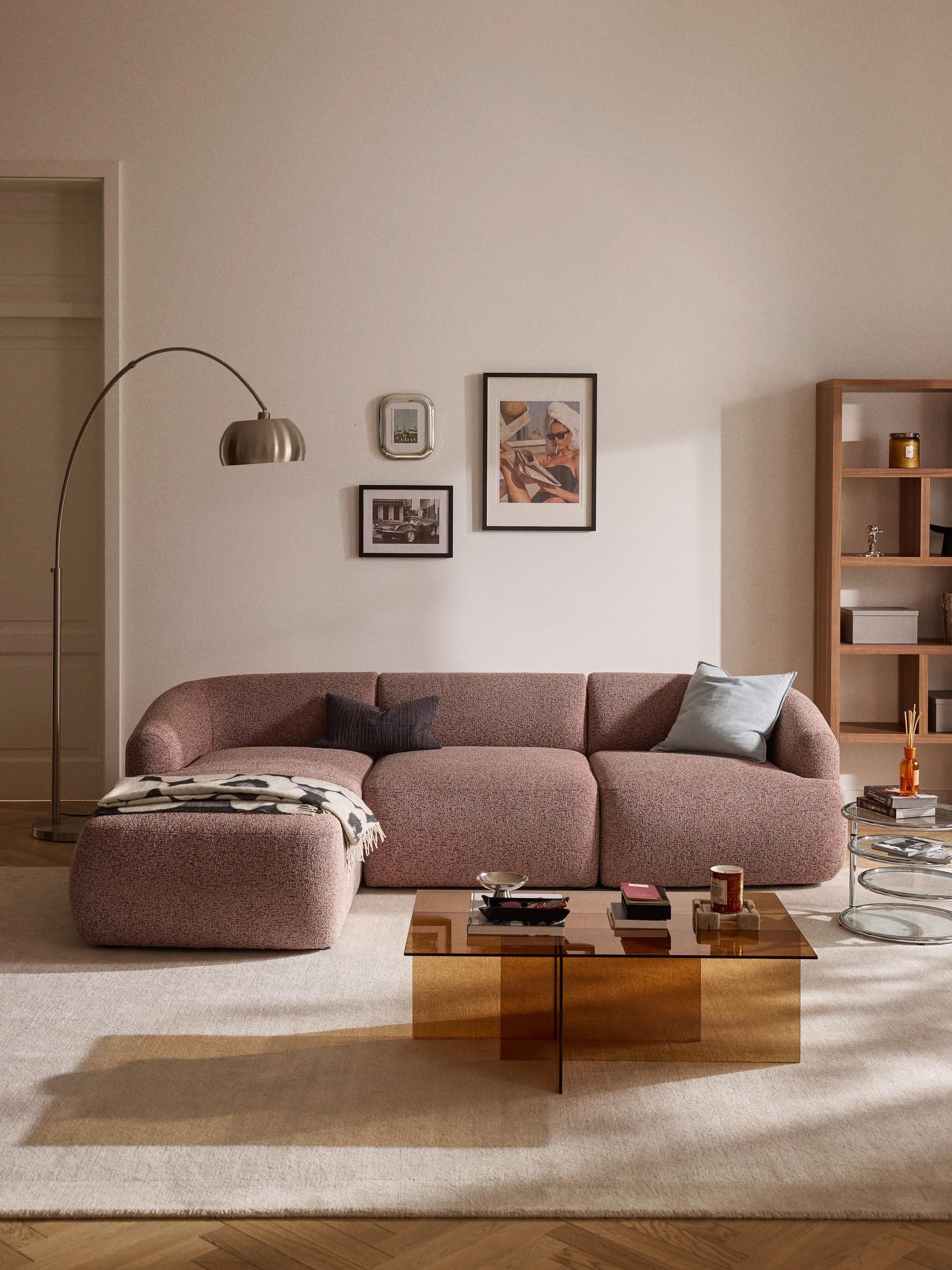 Simpales Sofia Bouclé Modular Corner Sofa, 3-Seater