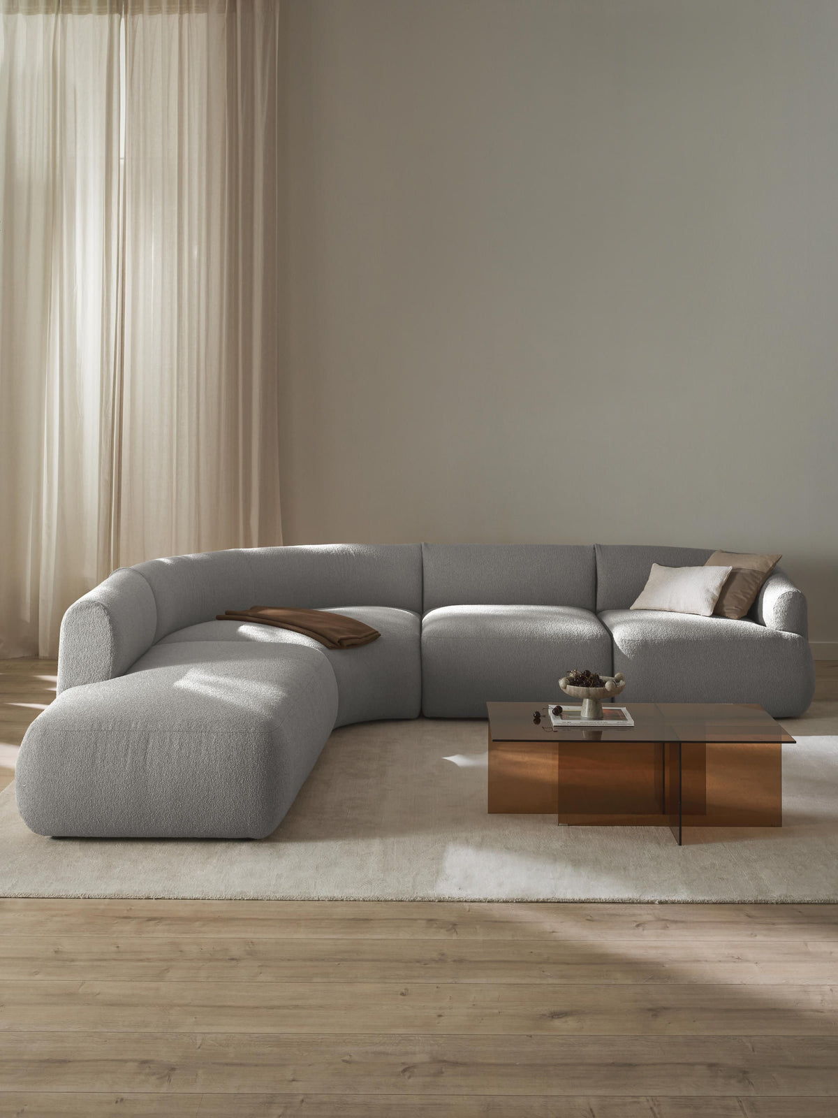 Simpales Sofia Bouclé Modular Corner Sofa, 4-Seater