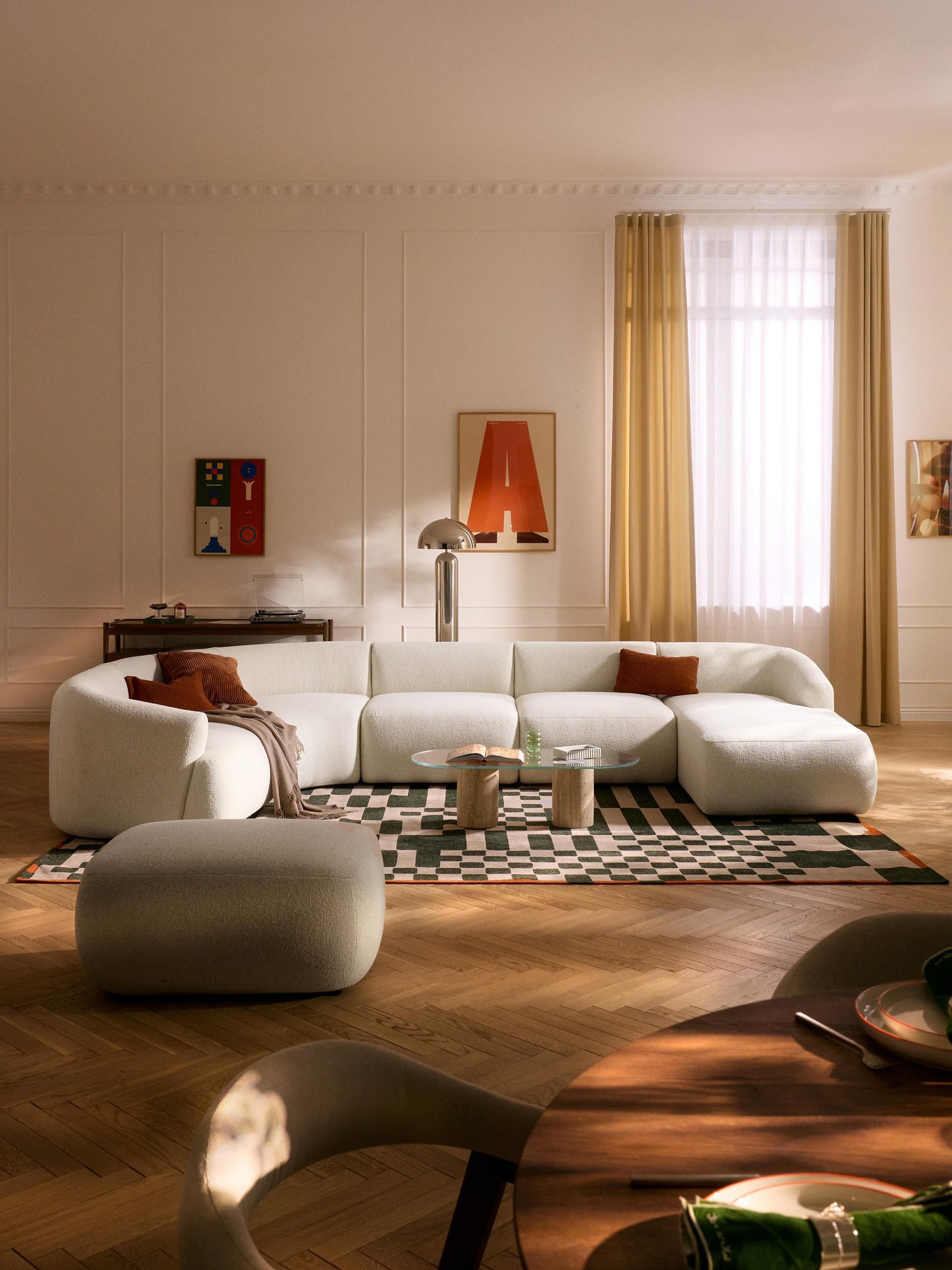 Simpales Sofia Bouclé XL Sofa, Modular