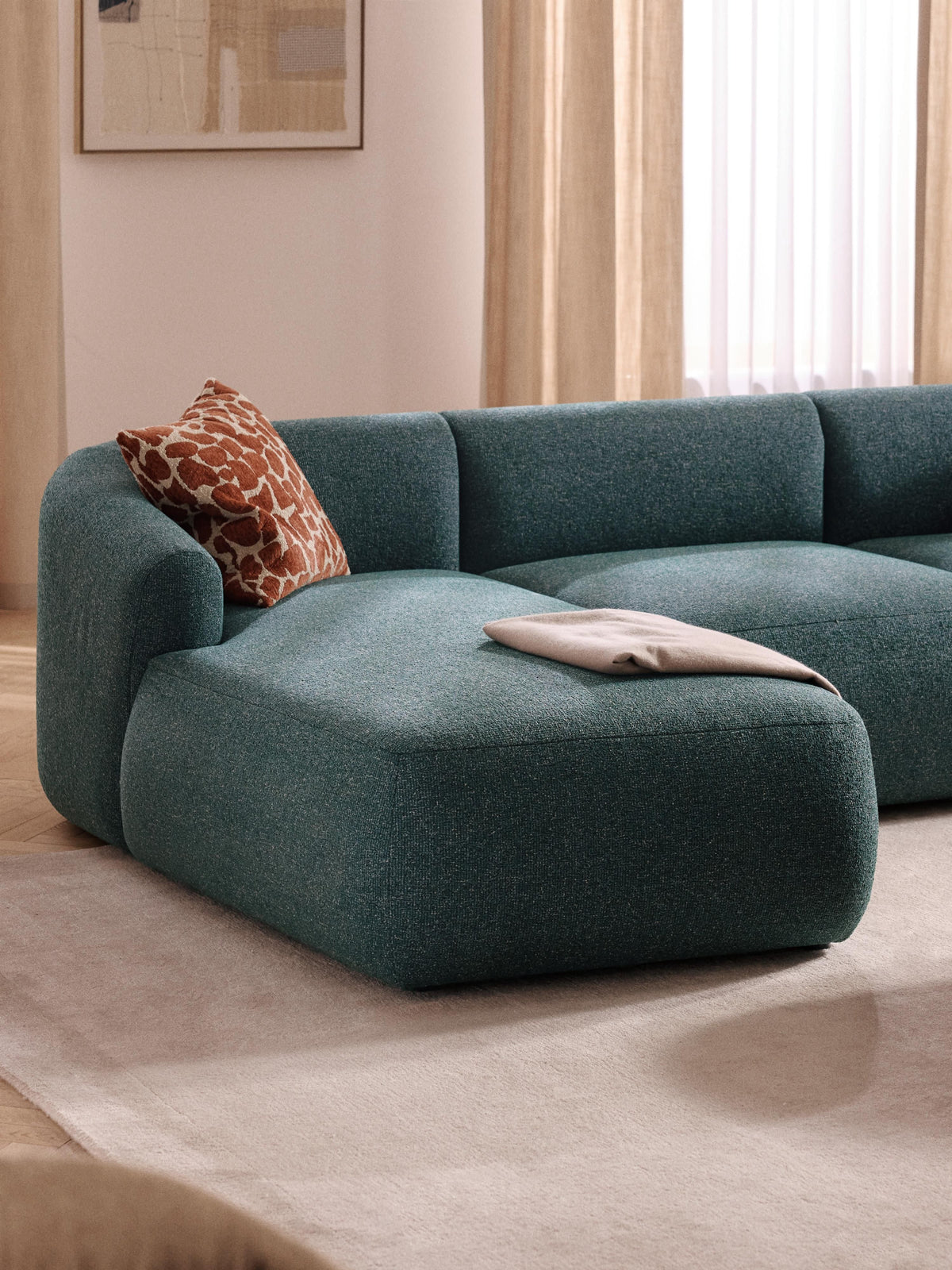 Simpales Sofia Corner Chaise Module in Bouclé