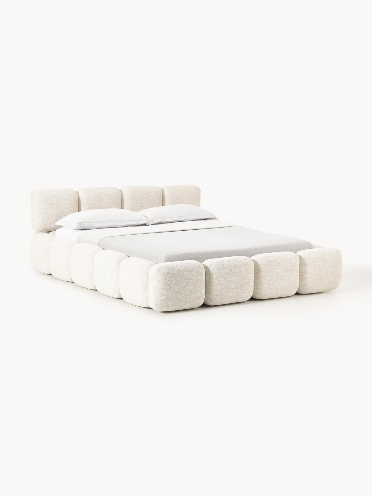 Simpales Tayla Bouclé Upholstered Bed with Storage