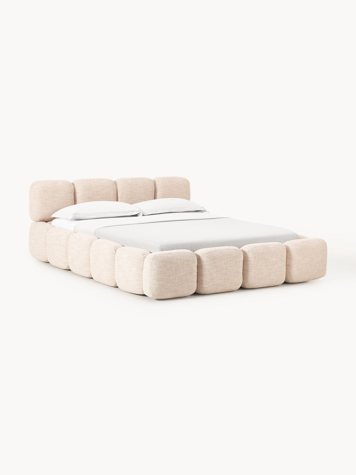 Simpales Tayla Bouclé Upholstered Bed with Storage