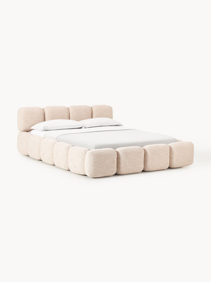 Simpales Tayla Bouclé Upholstered Bed with Storage