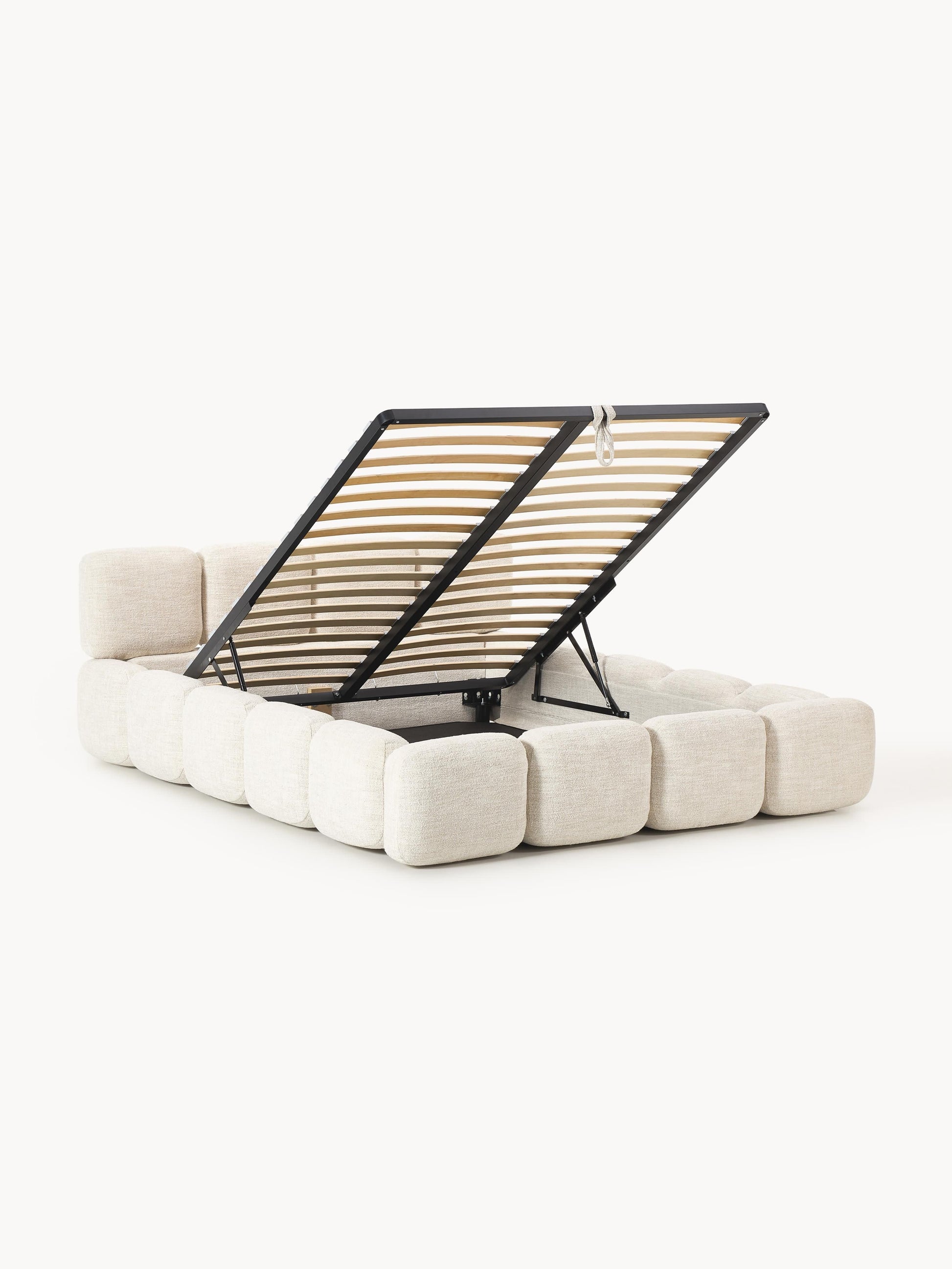 Simpales Tayla Bouclé Upholstered Bed with Storage