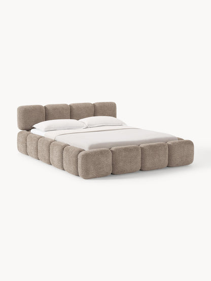 Simpales Tayla Teddy Bouclé Upholstered Bed with Storage
