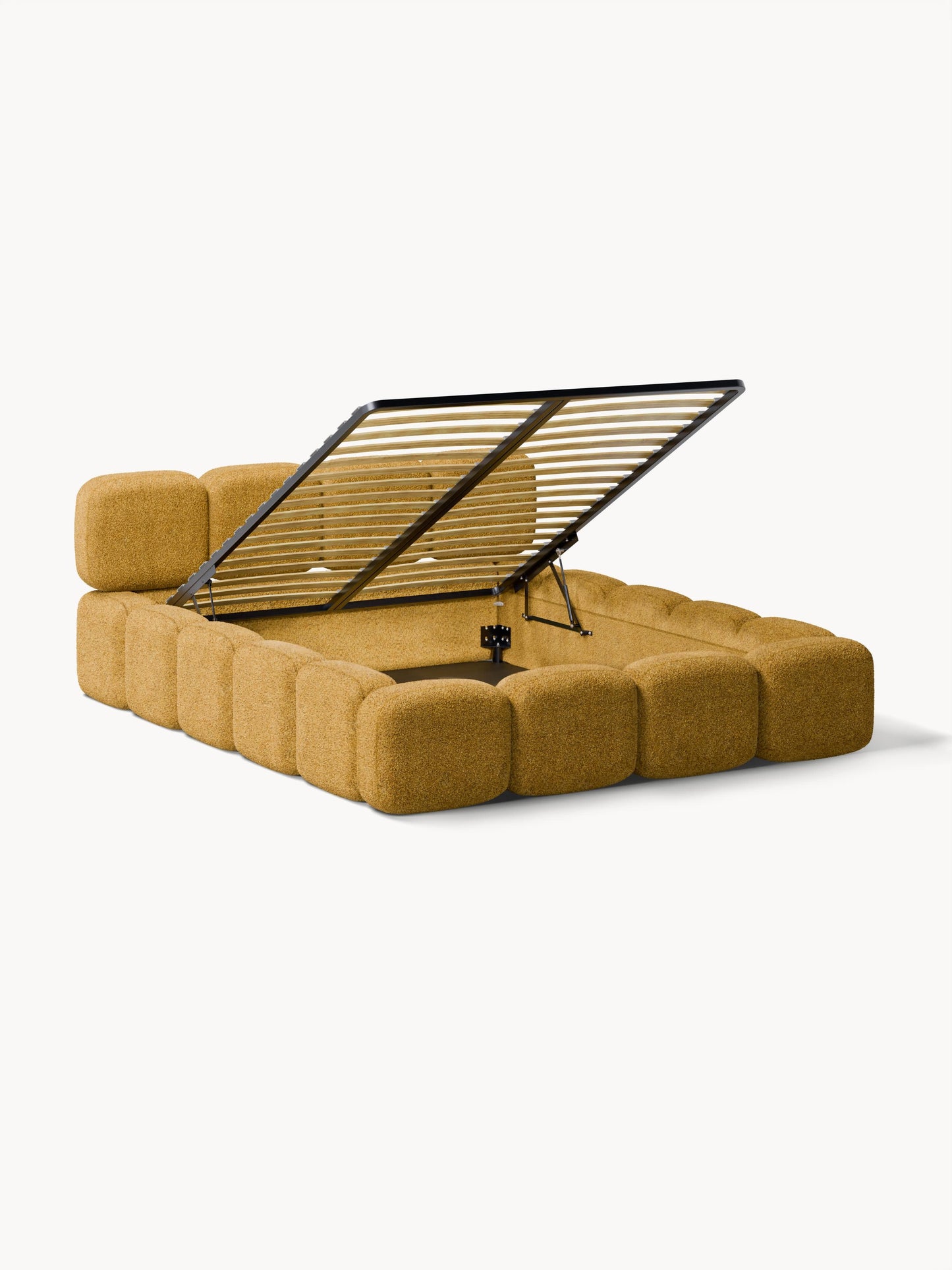 Simpales Tayla Teddy Bouclé Upholstered Bed with Storage