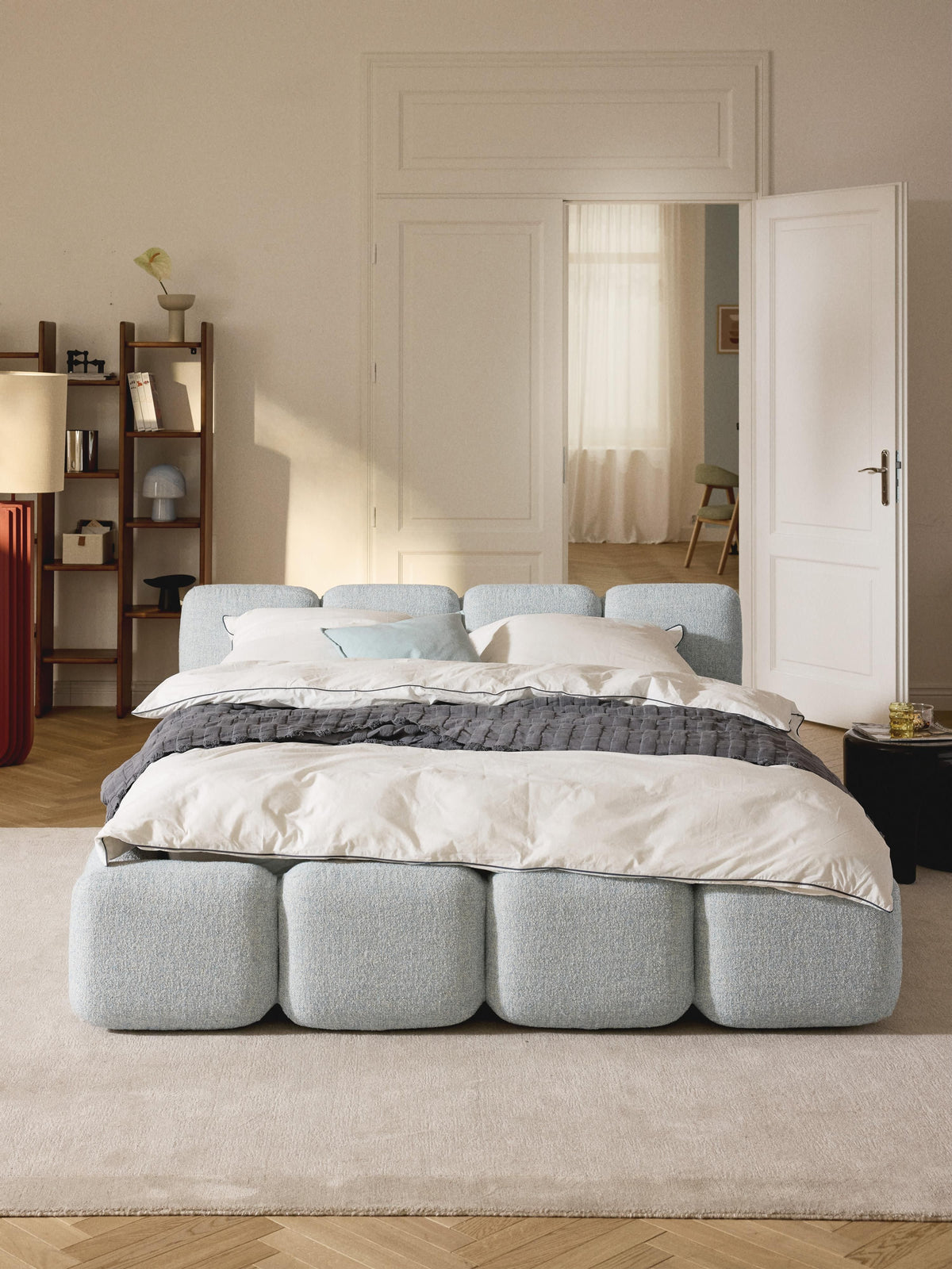 Simpales Tayla Upholstered Bed, Bouclé