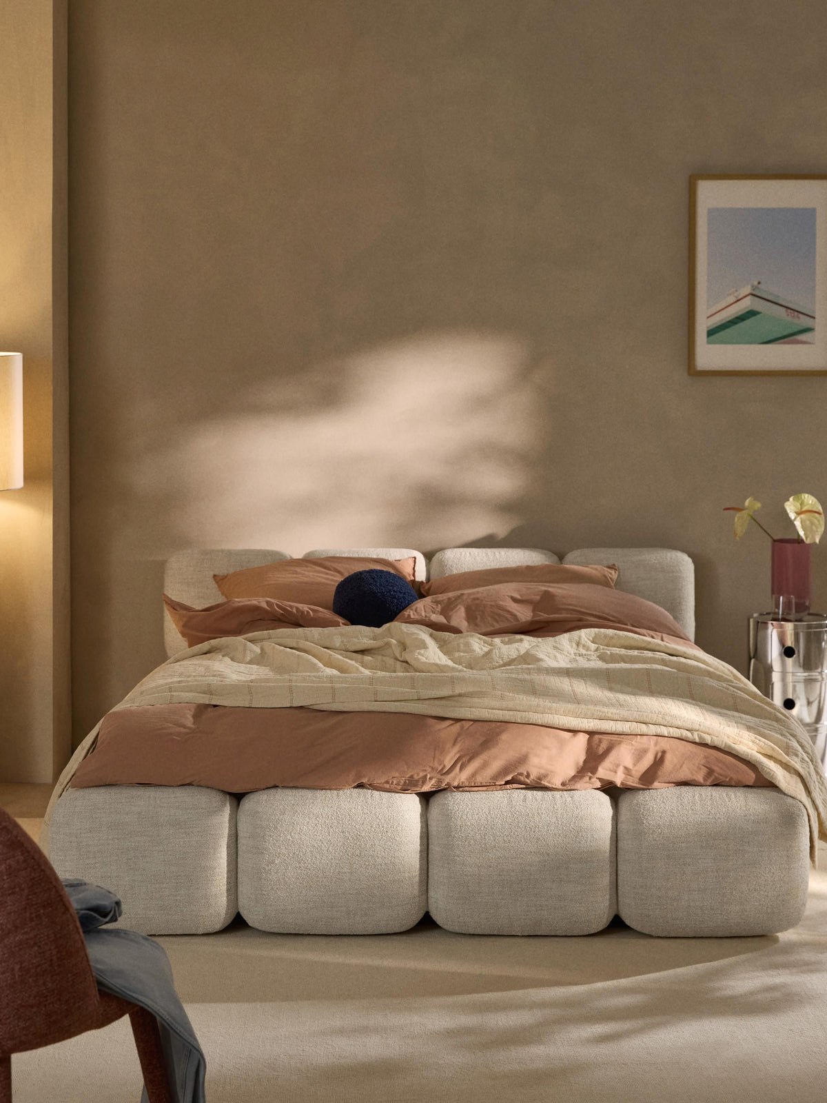 Simpales Tayla Upholstered Bed, Bouclé