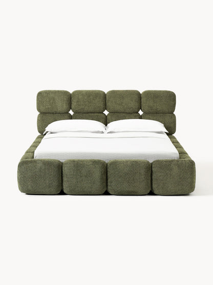 Simpales Tayla Upholstered Bed, Teddy Bouclé