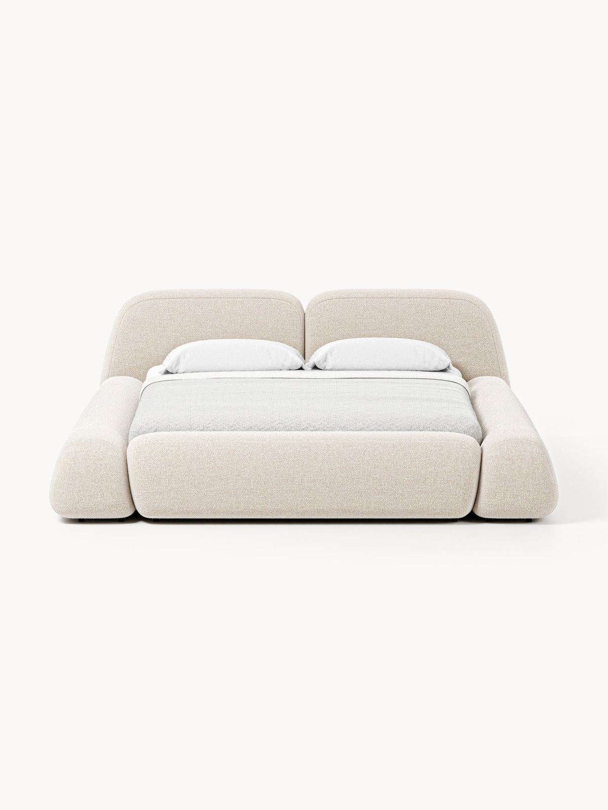 Simpales Wolke Bed, Upholstered in Bouclé