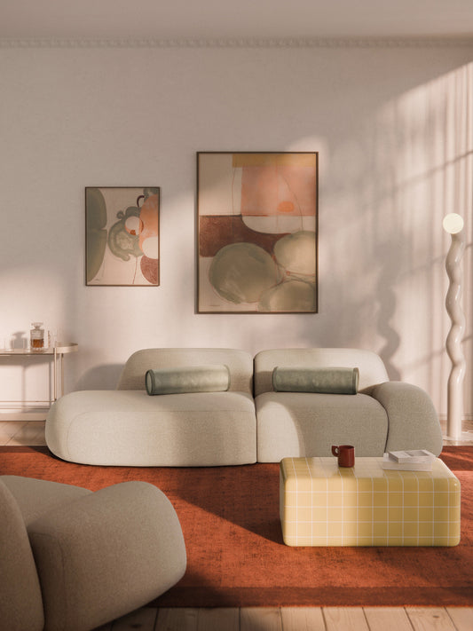 Simpales Wolke Bouclé Chaise, Modular (3-Seater)
