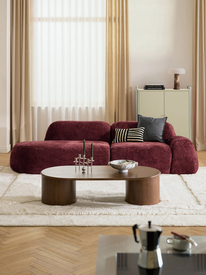 Simpales Wolke Chaise in Teddy Bouclé, Modular (3-Seater)