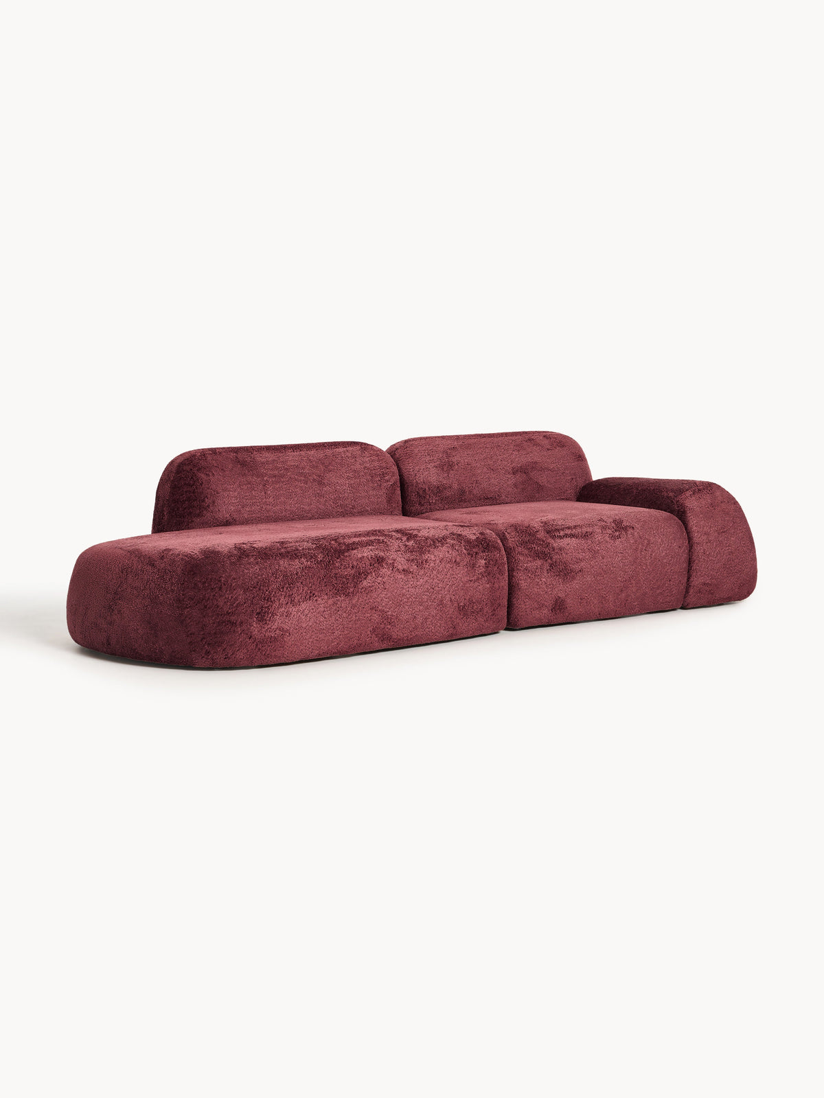 Simpales Wolke Chaise in Teddy Bouclé, Modular (3-Seater)