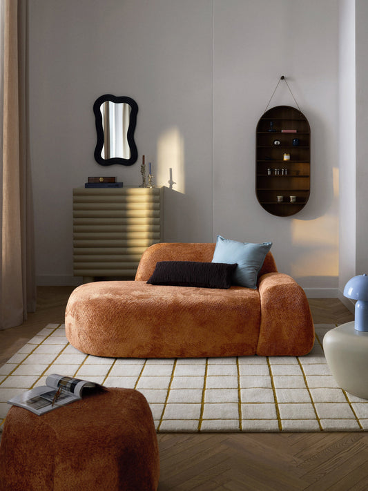Simpales Wolke Chaise Longue Sofa in Teddy Bouclé, 2-Seater