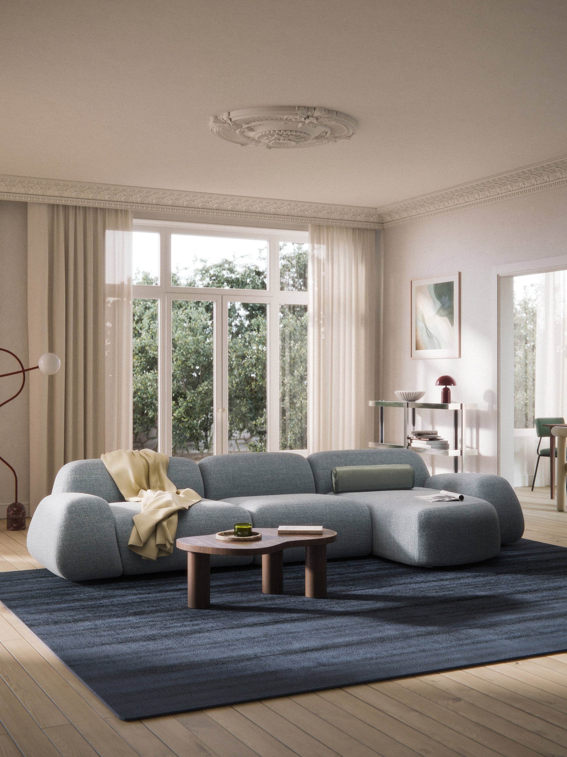 Simpales Wolke Corner Sofa in Bouclé, Modular (4-Seater)