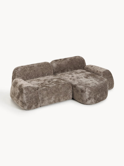 Simpales Wolke Corner Sofa in Teddy Bouclé, Modular (3-Seater)