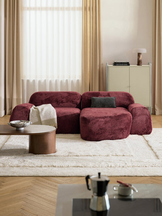 Simpales Wolke Corner Sofa in Teddy Bouclé, Modular (3-Seater)