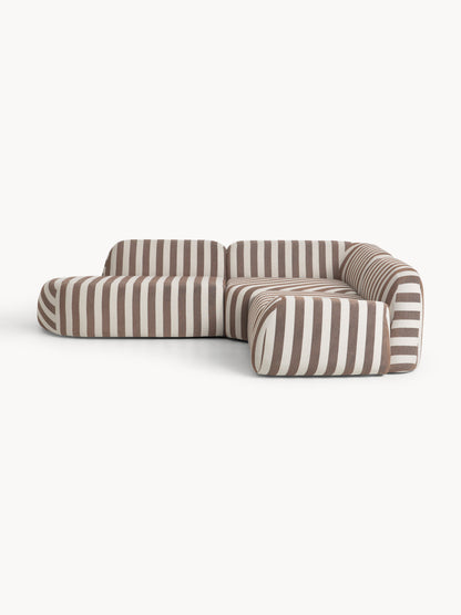 Simpales Wolke Striped Corner Sofa with Chaise Longue, Modular (4-Seater)
