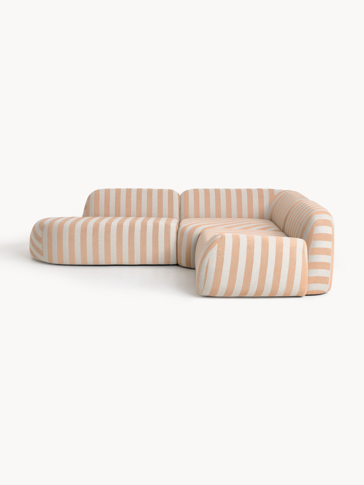Simpales Wolke Striped Corner Sofa with Chaise Longue, Modular (4-Seater)