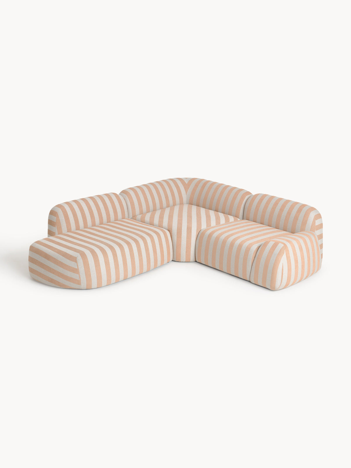Simpales Wolke Striped Corner Sofa with Chaise Longue, Modular (4-Seater)