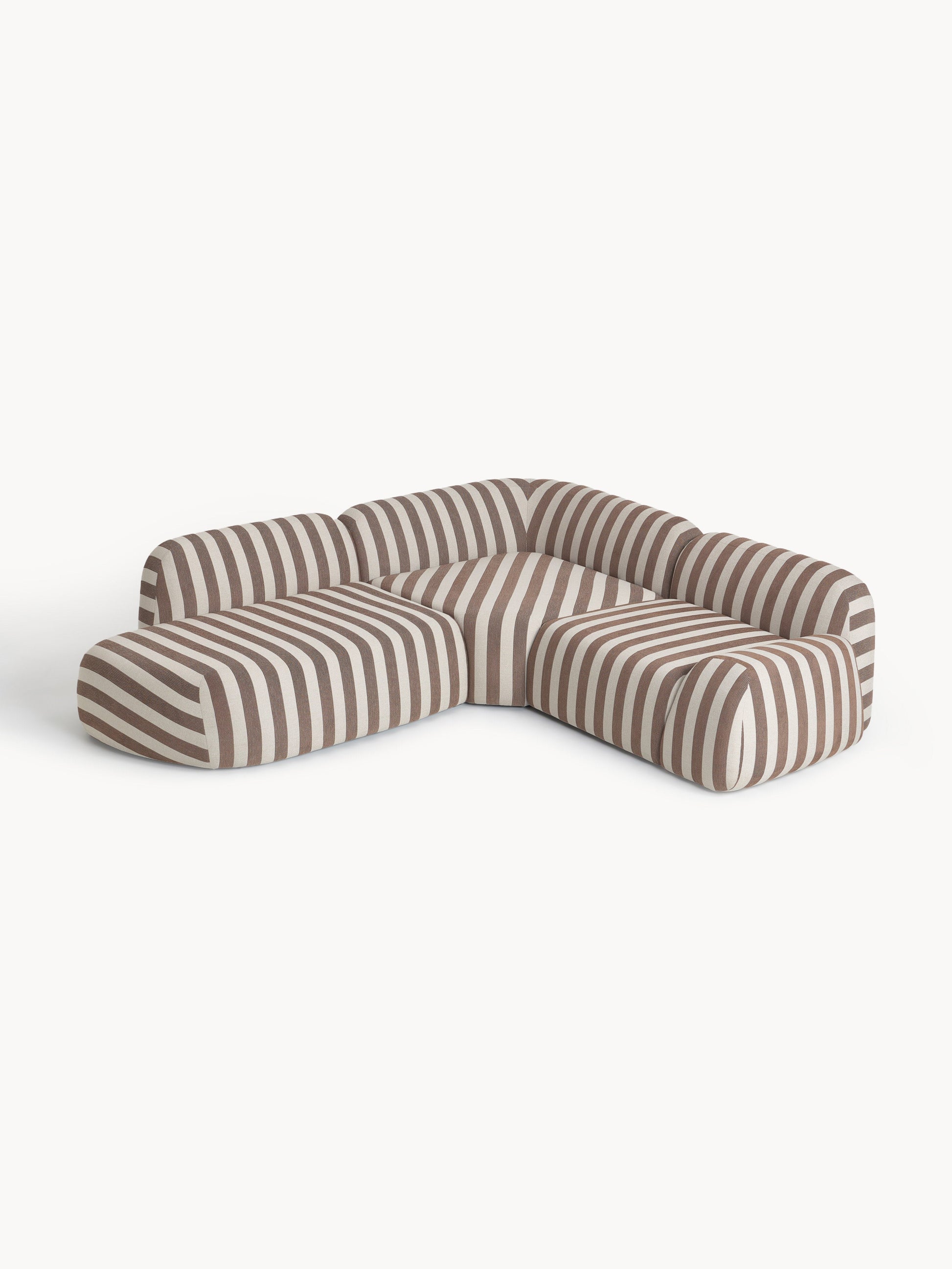 Simpales Wolke Striped Corner Sofa with Chaise Longue, Modular (4-Seater)
