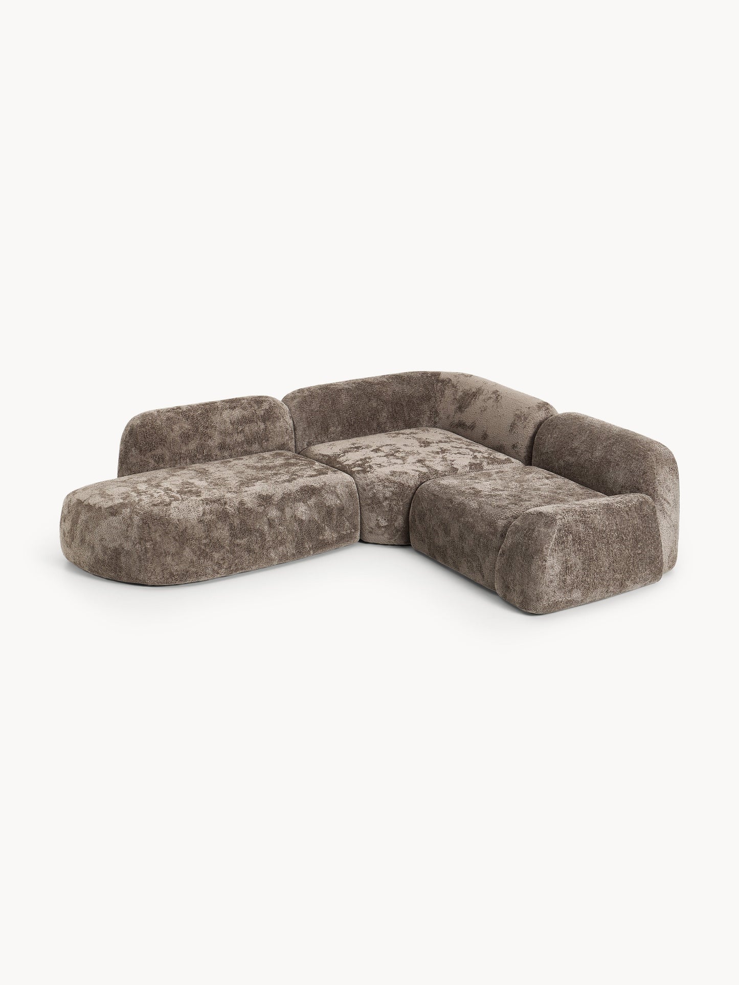 Simpales Wolke Teddy Bouclé Modular Corner Sofa with Chaise Longue, 4-Seater