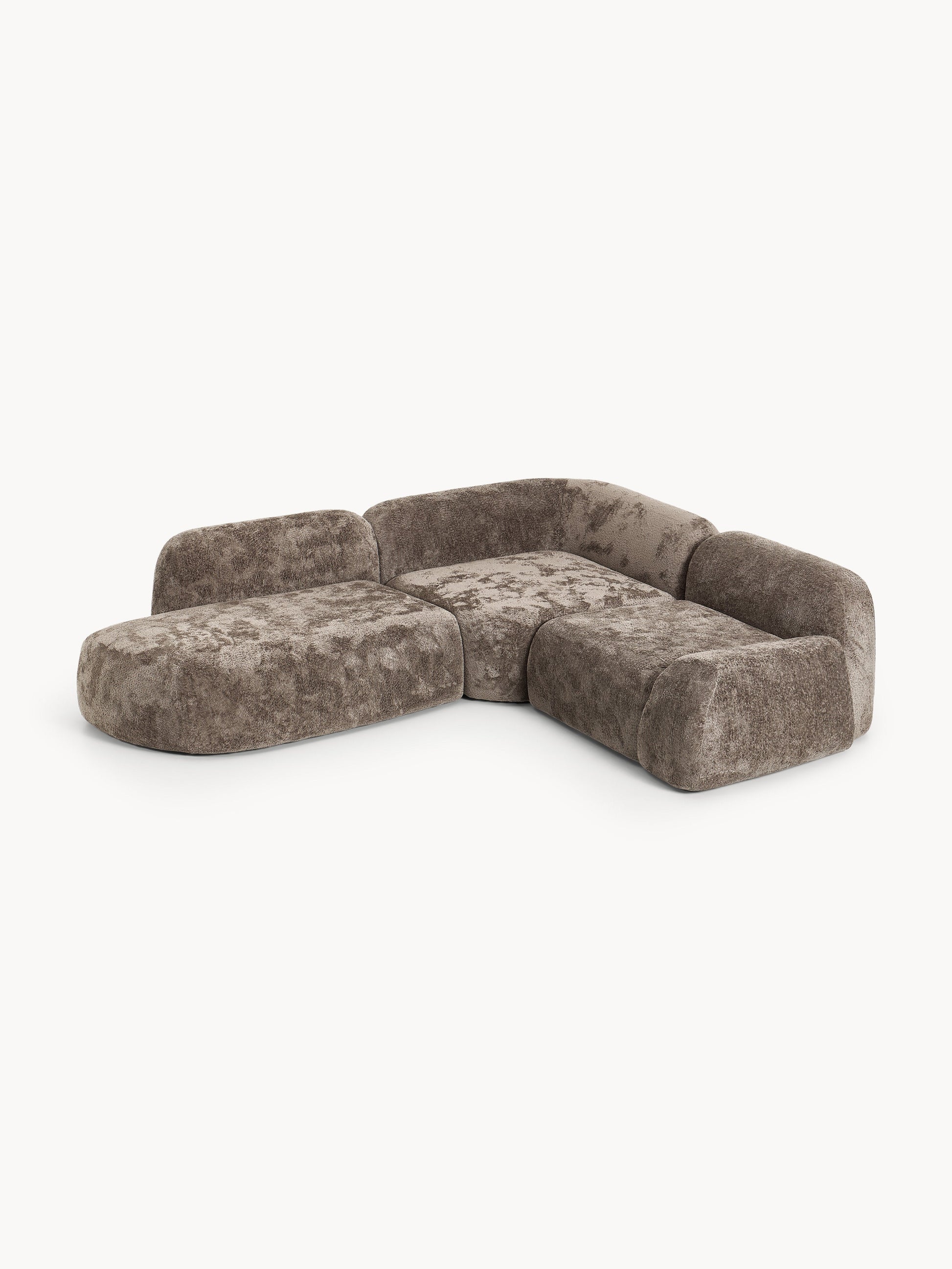 Simpales Wolke Teddy Bouclé Modular Corner Sofa with Chaise Longue, 4-Seater