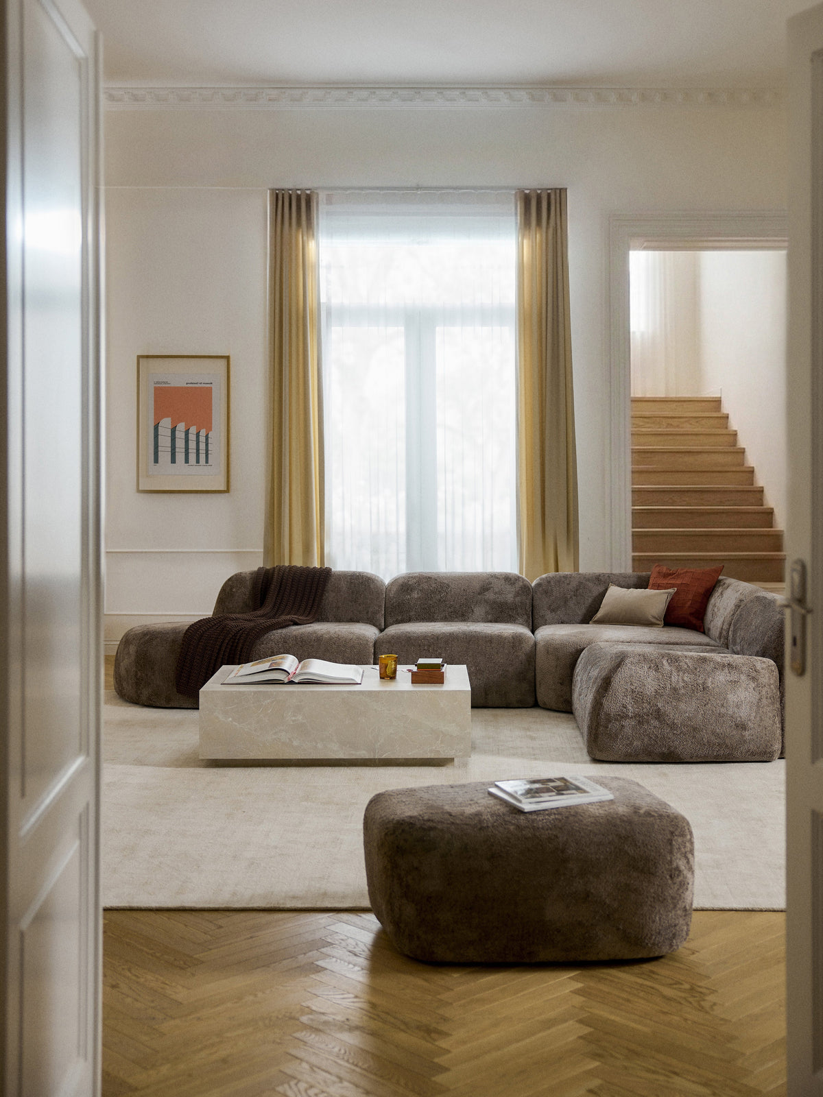 Simpales Wolke Teddy Bouclé XL Modular Corner Sofa with Chaise Longue