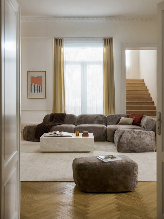 Simpales Wolke Teddy Bouclé XL Modular Corner Sofa with Chaise Longue
