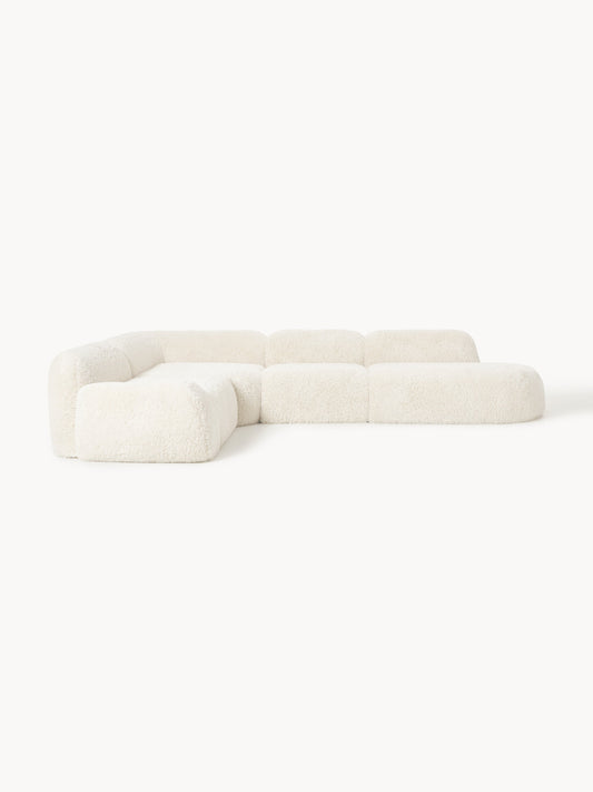 Simpales Wolke XL Corner Sofa with Chaise Longue, Modular, Teddy