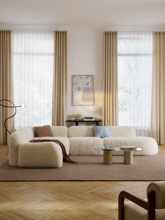 Simpales Wolke XL Corner Sofa with Chaise Longue, Modular, Teddy